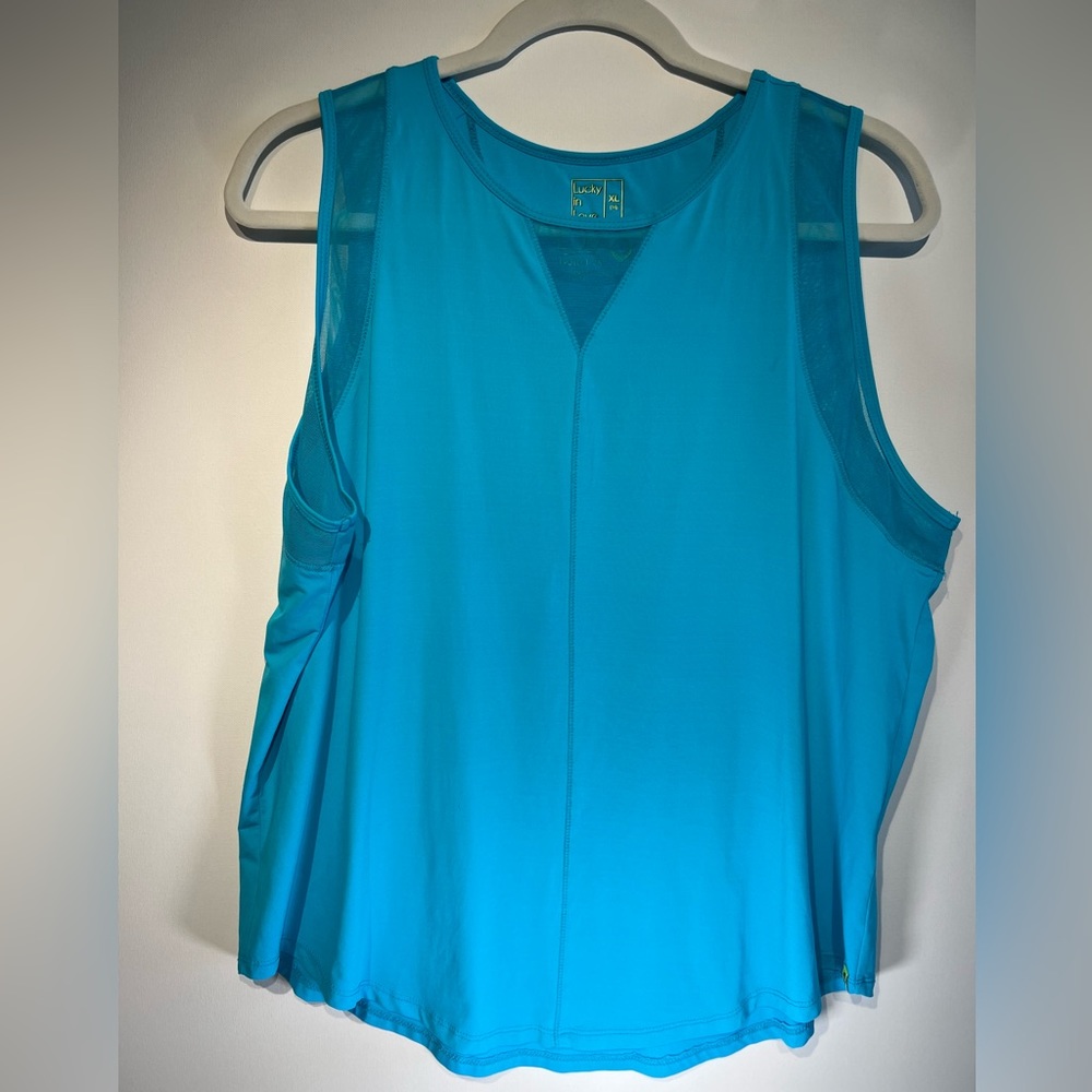 Lucky in Love. XL(14). Teal Tennis Tank.